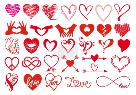 Heart designs, vector set