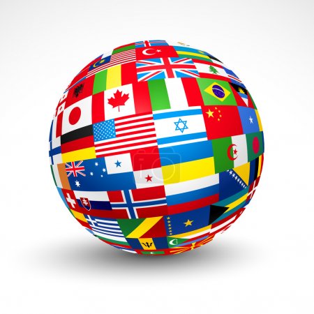 World flags sphere.