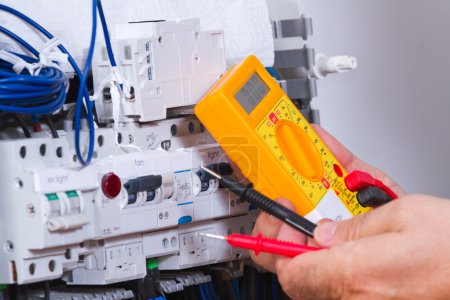 Male electrician working