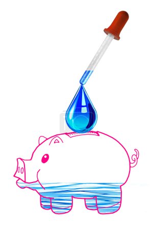 Piggy bank with pipette, dropper
