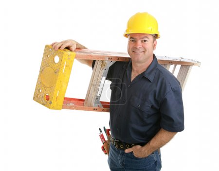 Construction Worker with Ladder