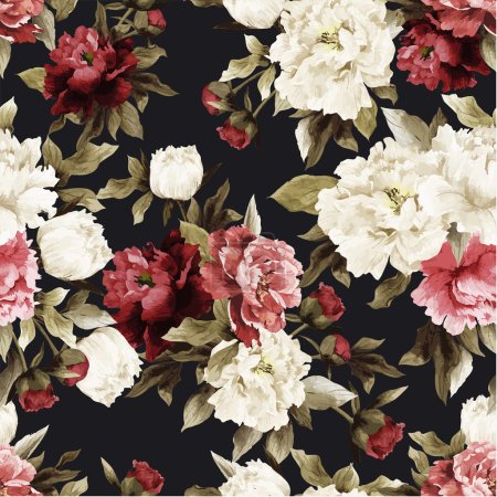 Floral pattern with peony
