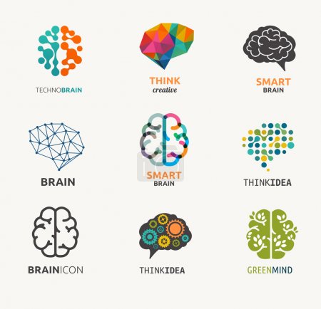 Collection of brain, creation, idea icons and elements