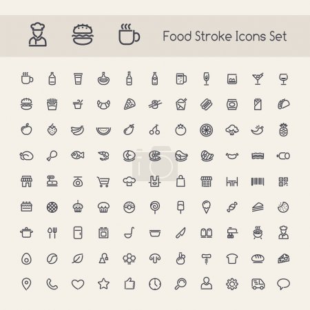 Set of Stroke Food Icons