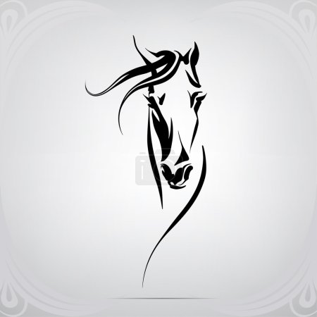 Silhouette of  horse's head