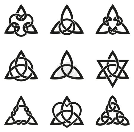 Nine Celtic Triangle Knots
