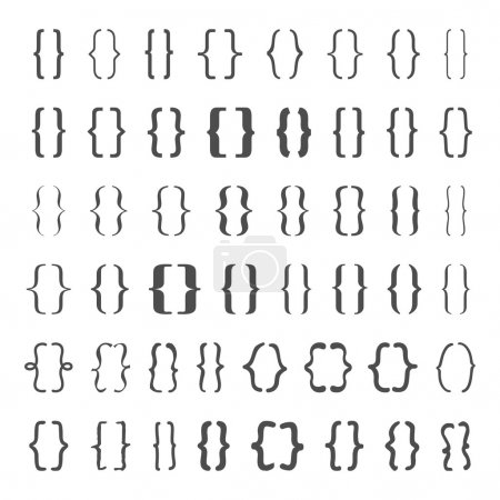 Set of vector braces or curly brackets icon