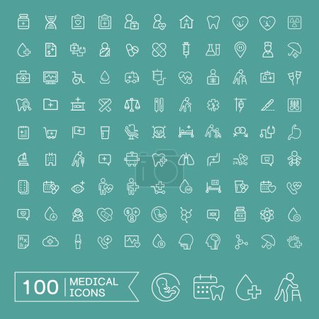 lovely 100 medical icons set