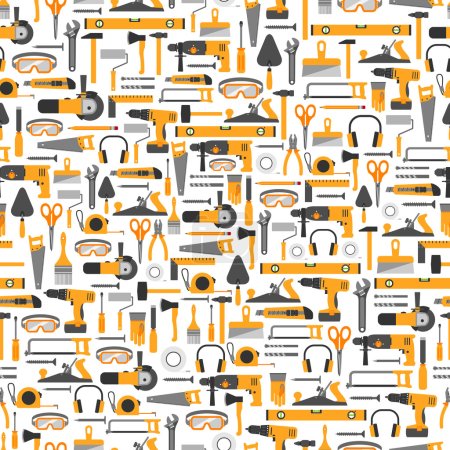 Construction tools seamless pattern
