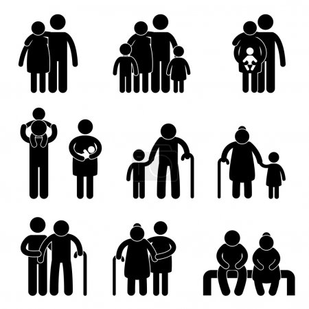 Happy Family Icon Sign Symbol