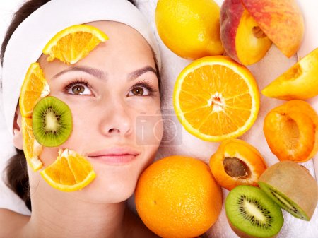 Natural homemade fruit facial masks .