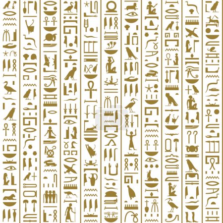 Ancient Egyptian Hieroglyphs Seamless