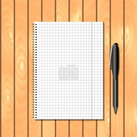 Spiral bound notebook with pen