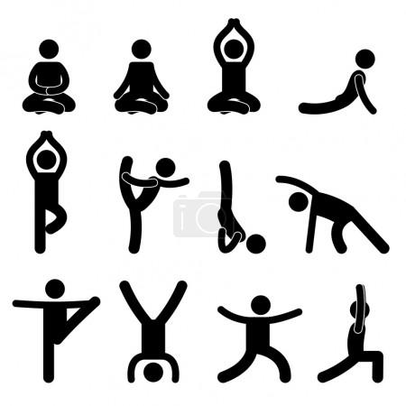 Yoga Meditation Exercise Stretching Pictogram