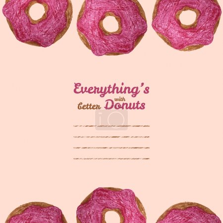 'Everything's better with donuts' text frame. Donut illustration