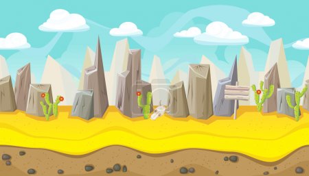Seamless desert landscape with mountains for game design