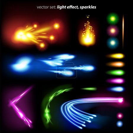 Vector set: light effect, sparkles