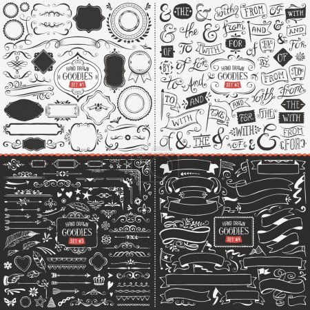 Large Collection of Hand Drawn Vector Design Elements