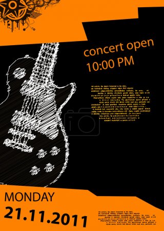 Music poster with guitar