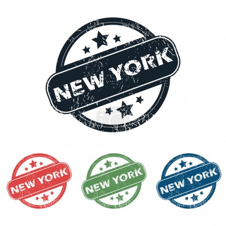 Round New York stamp set
