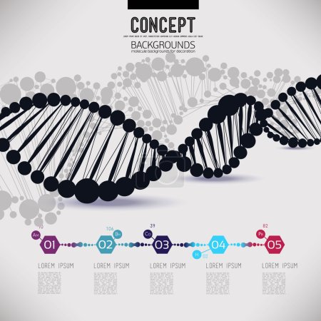 Abstract geometric  DNA, molecules design