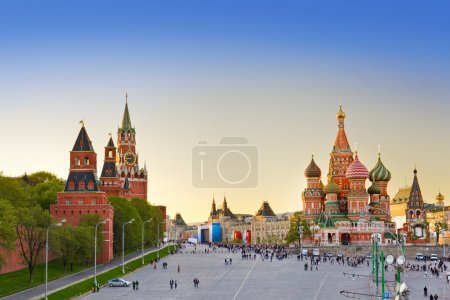 Red square, Moscow at sunset