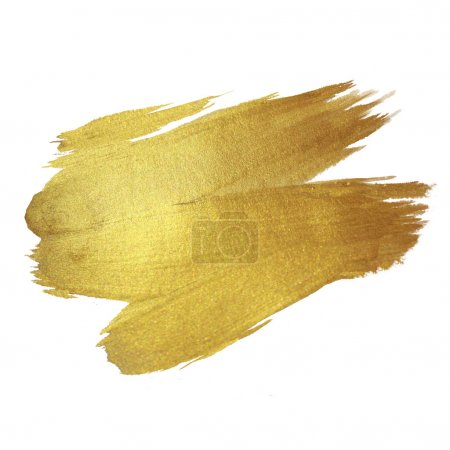 Gold Shining Paint Stain Hand Drawn Illustration