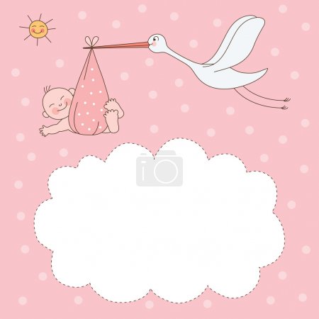 Baby girl arrival announcement card