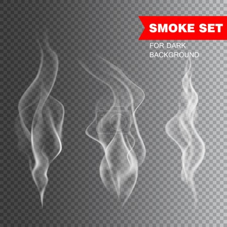 Isolated realistic cigarette smoke vector illustration