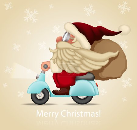 Motorized santa Claus delivery the gifts