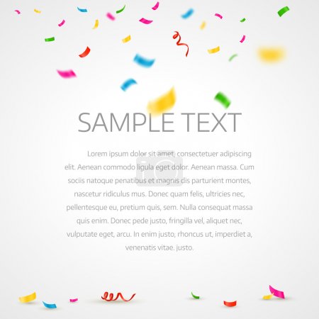Colorful confetti background with place for text. Vector illustration