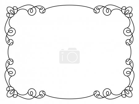 Calligraphic rectangle frame in retro style