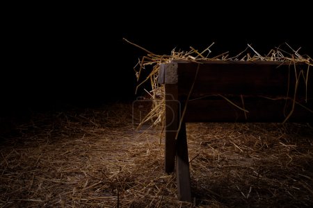 Empty manger at night