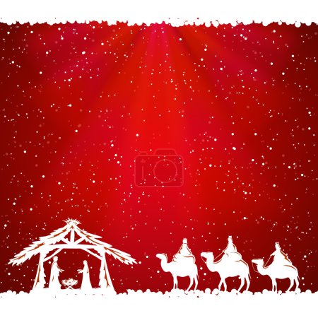 Christmas theme on red background