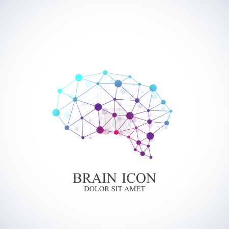 Colorful Vector Template Brain Logo. Creative concept design icon