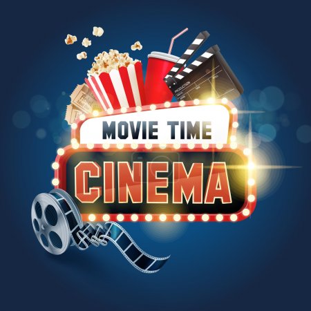 sign for movie time background
