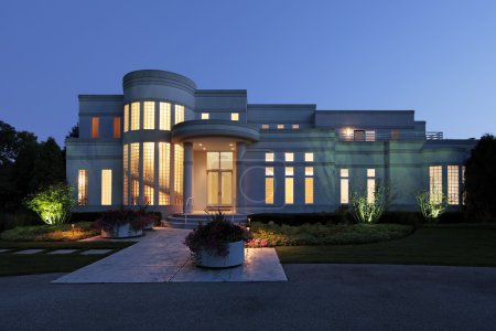 Front view of home at dusk
