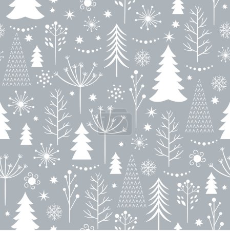seamless gray Christmas pattern