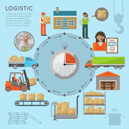 Warehouse transportation infografics