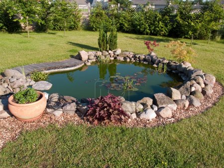 Beautiful classical garden fish pond