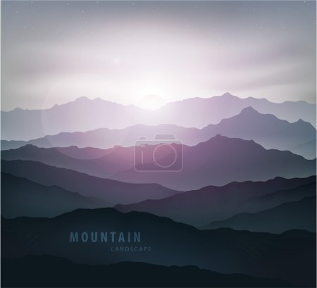 Dark blue mountain landscape