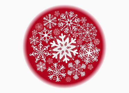 red sphere with snowflakes