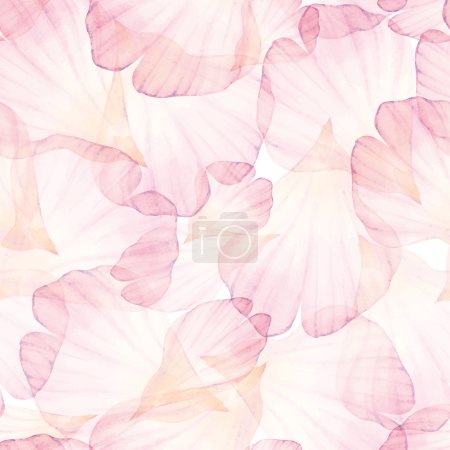 Watercolor Seamless pattern with flower petals
