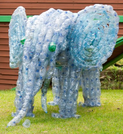 Elephant made from plastic bottles