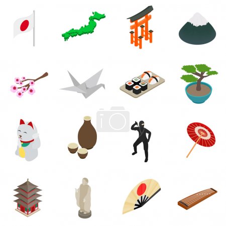 Japan isometric 3d icons